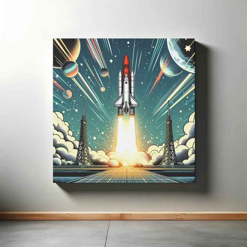 Shuttle Launch Spectacular | Retro Rocket Space Art | LoveSpaceArt