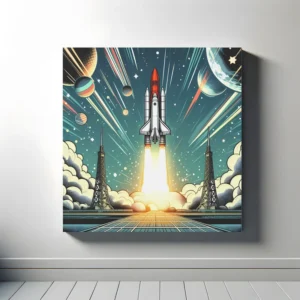 Shuttle Launch Spectacular | Retro Rocket Space Art | LoveSpaceArt