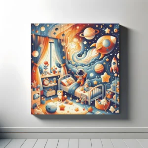 Starry Slumbers and Cosmic Dreams | Kids Illustrated Space Art | LoveSpaceArt