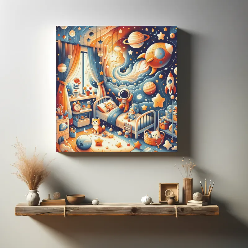 Starry Slumbers and Cosmic Dreams | Kids Illustrated Space Art | LoveSpaceArt