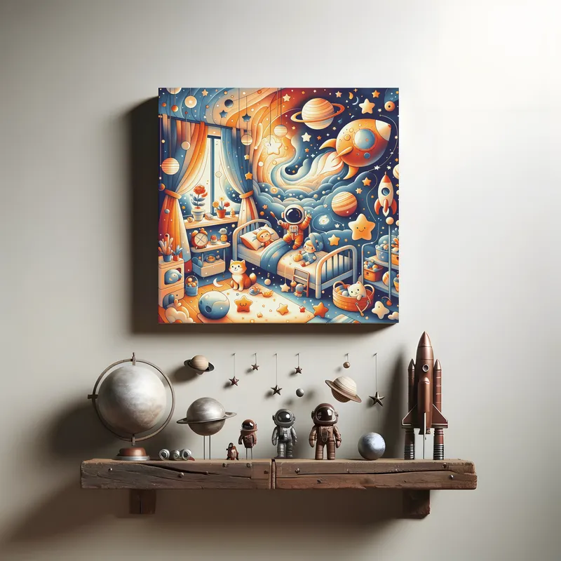 Starry Slumbers and Cosmic Dreams | Kids Illustrated Space Art | LoveSpaceArt