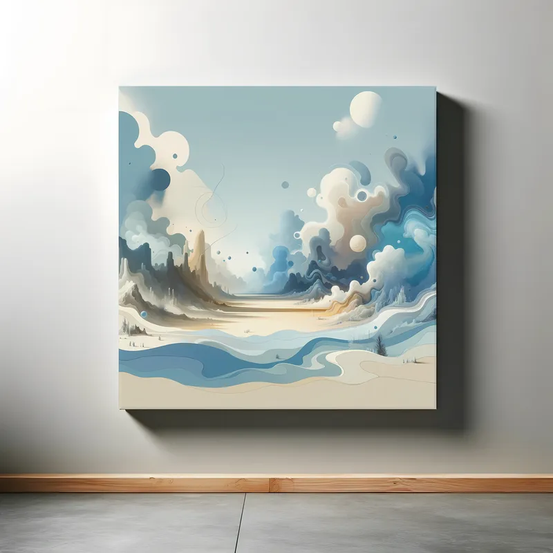 Tranquil Azure Dreamscape | Surreal Abstract Landscape Space Art Print | LoveSpaceArt