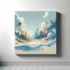 Tranquil Azure Dreamscape | Surreal Abstract Landscape Space Art Print | LoveSpaceArt