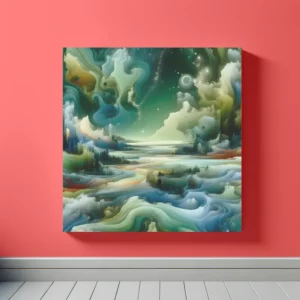 Verdant Cosmos Tapestry | Surreal Abstract Landscape Space Art Print | LoveSpaceArt