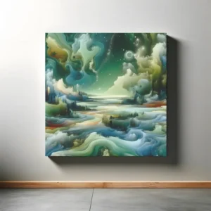 Verdant Cosmos Tapestry | Surreal Abstract Landscape Space Art Print | LoveSpaceArt