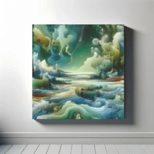 Verdant Cosmos Tapestry | Surreal Abstract Landscape Space Art Print | LoveSpaceArt