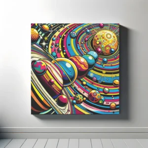 Vibrant Space Planetary Orbs | Pop Art Space Art | LoveSpaceArt