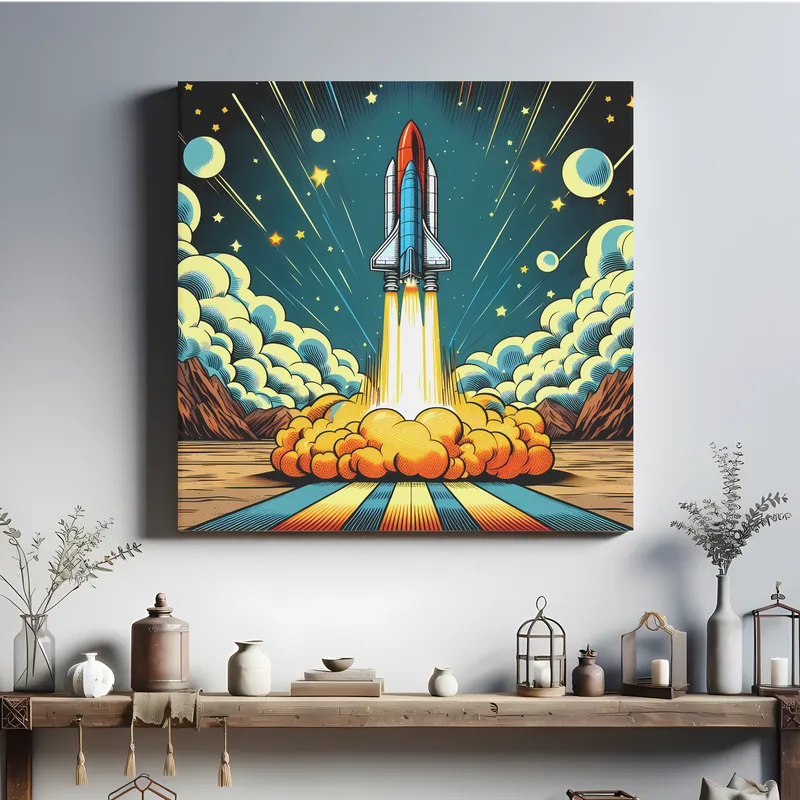 Cosmic Ascent Unleashed | Pop Art Space Art Print | LoveSpaceArt