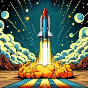 Cosmic Ascent Unleashed | Pop Art Space Art Print | LoveSpaceArt