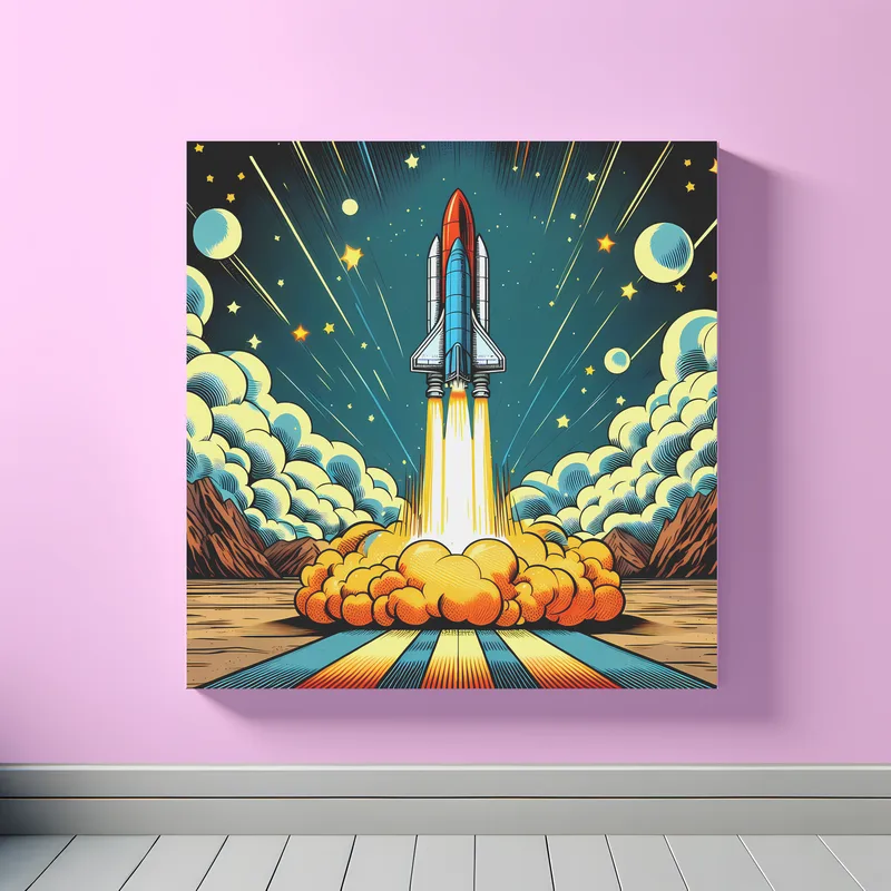 Cosmic Ascent Unleashed | Pop Art Space Art Print | LoveSpaceArt