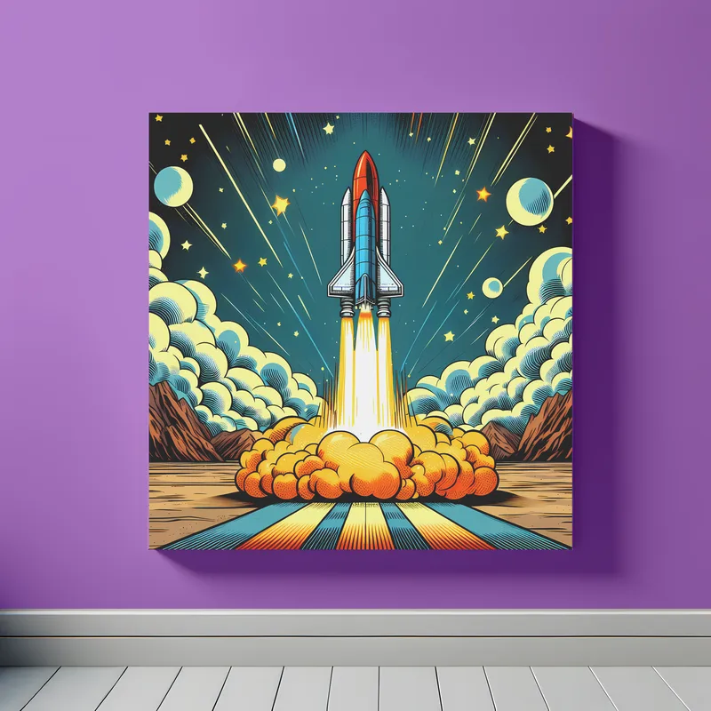 Cosmic Ascent Unleashed | Pop Art Space Art Print | LoveSpaceArt