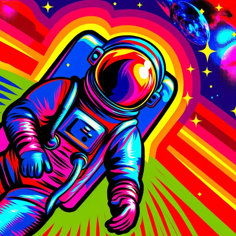 Cosmic Astro Runner | Pop Art Space Art Print | LoveSpaceArt