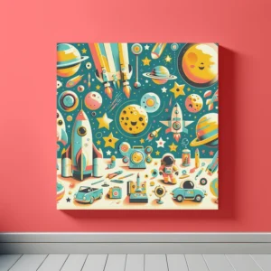 Cosmic Playtime Adventure | Retro Space Art Prints | LoveSpaceArt