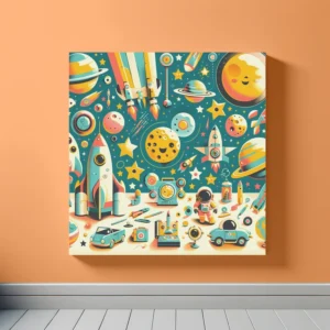 Cosmic Playtime Adventure | Retro Space Art Prints | LoveSpaceArt