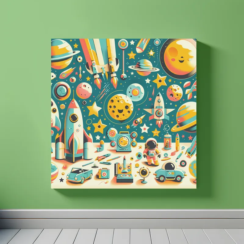 Cosmic Playtime Adventure | Retro Space Art Prints | LoveSpaceArt