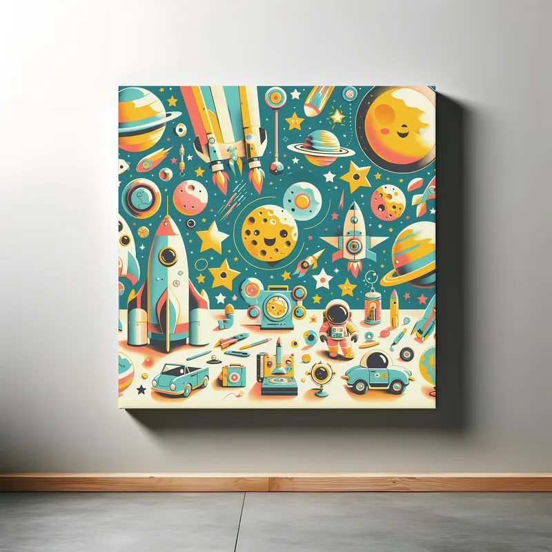 Cosmic Playtime Adventure | Retro Space Art Prints | LoveSpaceArt