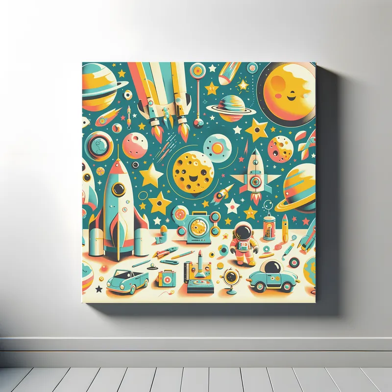 Cosmic Playtime Adventure | Retro Space Art Prints | LoveSpaceArt