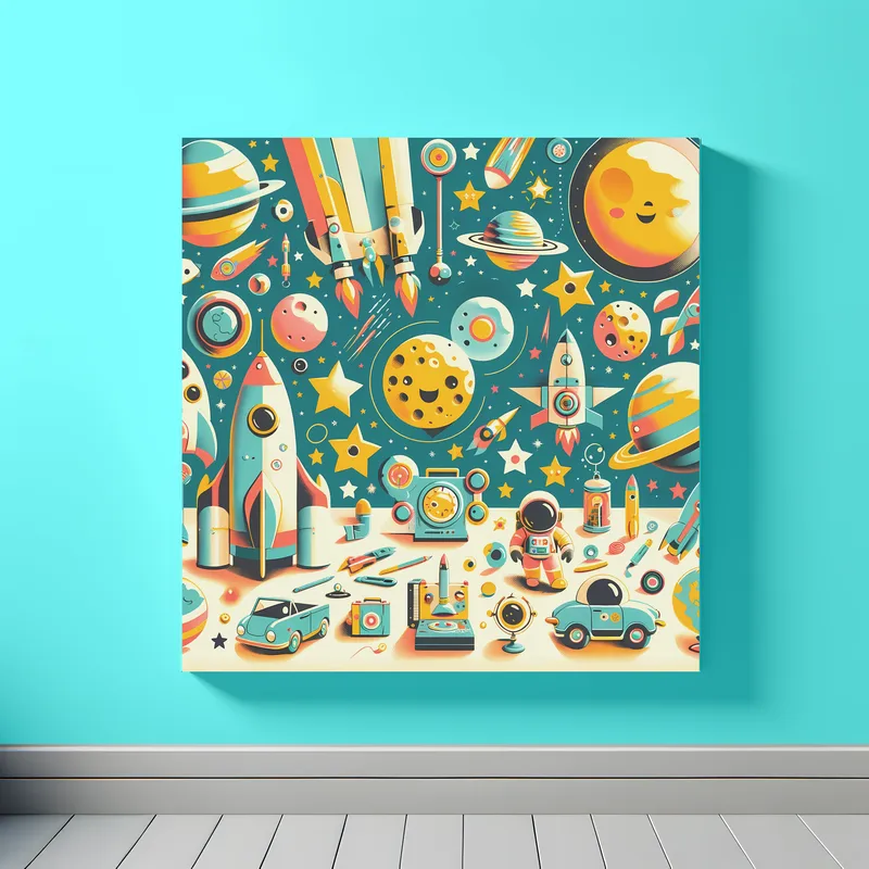 Cosmic Playtime Adventure | Retro Space Art Prints | LoveSpaceArt