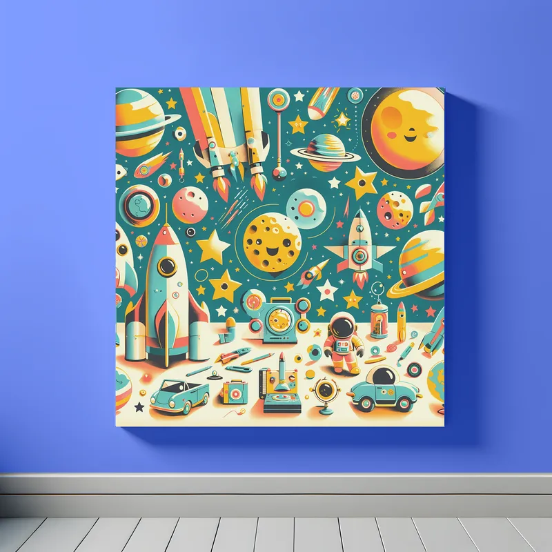 Cosmic Playtime Adventure | Retro Space Art Prints | LoveSpaceArt