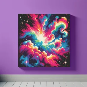 Neon Cosmos Dance | Pop Art Space Art Print | LoveSpaceArt