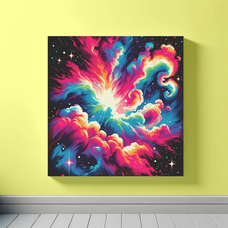 Neon Cosmos Dance | Pop Art Space Art Print | LoveSpaceArt