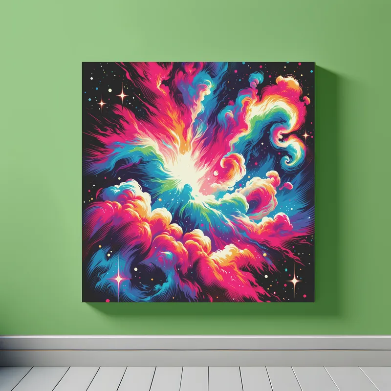 Neon Cosmos Dance | Pop Art Space Art Print | LoveSpaceArt