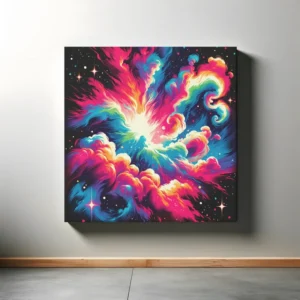 Neon Cosmos Dance | Pop Art Space Art Print | LoveSpaceArt