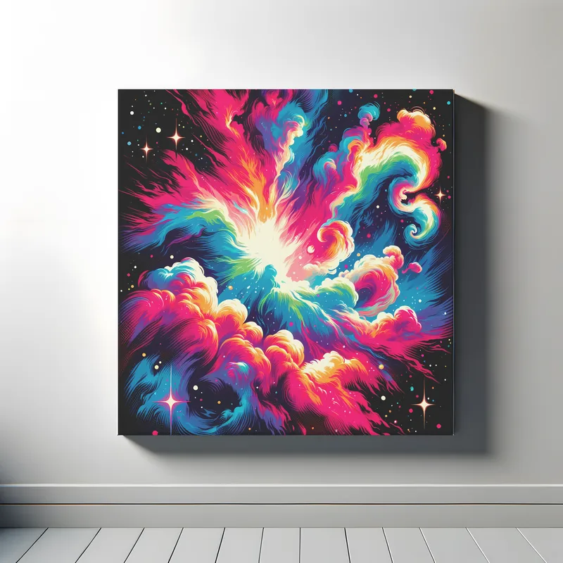 Neon Cosmos Dance | Pop Art Space Art Print | LoveSpaceArt