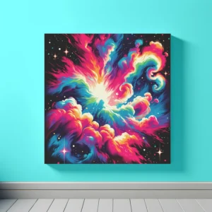 Neon Cosmos Dance | Pop Art Space Art Print | LoveSpaceArt