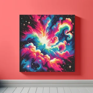 Neon Cosmos Dance | Pop Art Space Art Print | LoveSpaceArt