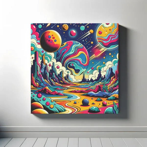 Vibrant Cosmic Canvas | Pop Art Space Art Print | LoveSpaceArt