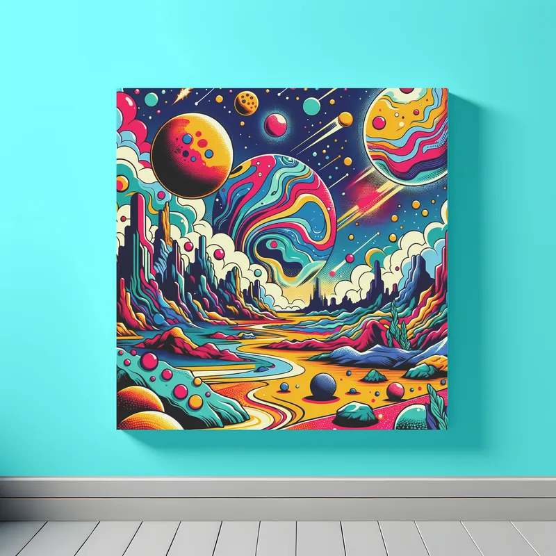 Vibrant Cosmic Canvas | Pop Art Space Art Print | LoveSpaceArt