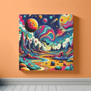 Vibrant Cosmic Canvas | Pop Art Space Art Print | LoveSpaceArt