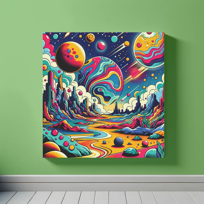 Vibrant Cosmic Canvas | Pop Art Space Art Print | LoveSpaceArt