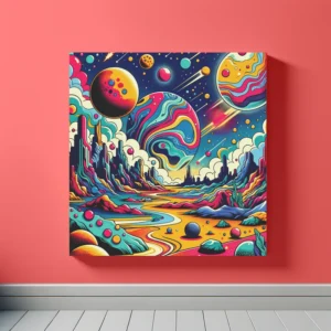 Vibrant Cosmic Canvas | Pop Art Space Art Print | LoveSpaceArt