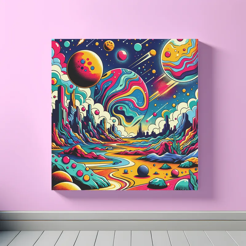 Vibrant Cosmic Canvas | Pop Art Space Art Print | LoveSpaceArt