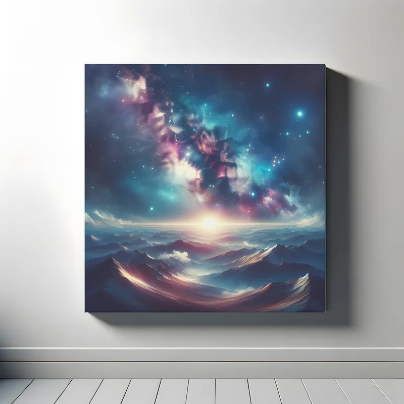 Cosmic Mountain Sunrise | Realistic Galaxy Space Art | LoveSpaceArt