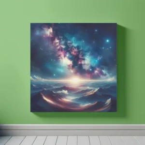 Cosmic Mountain Sunrise | Realistic Galaxy Space Art | LoveSpaceArt