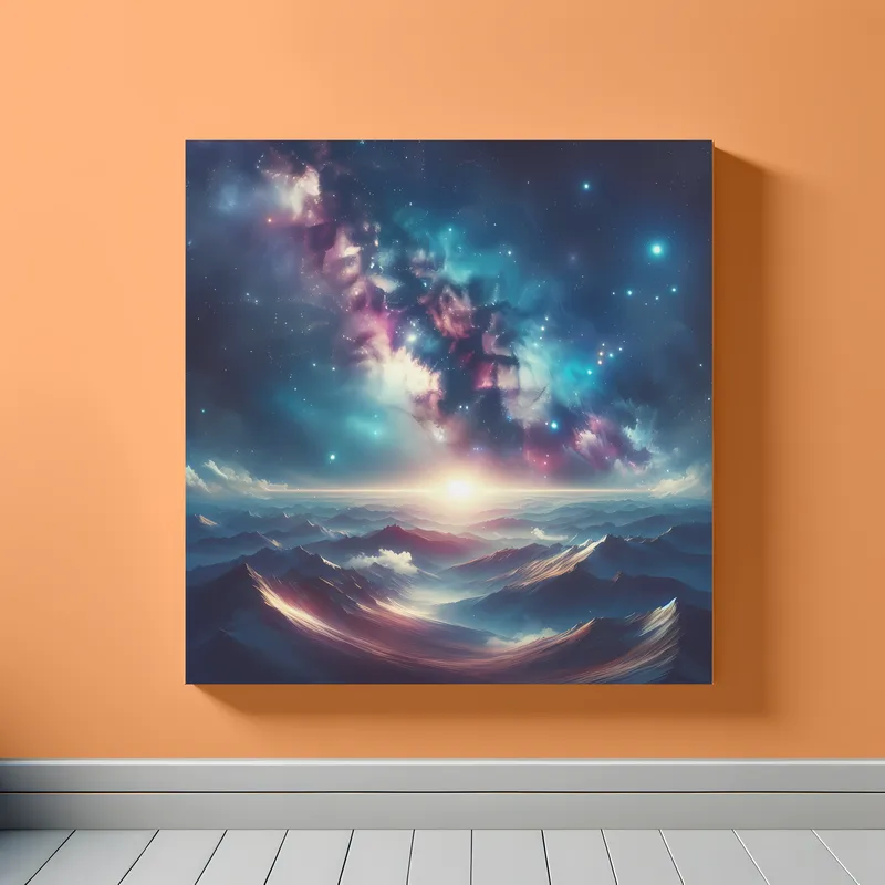 Cosmic Mountain Sunrise | Realistic Galaxy Space Art | LoveSpaceArt