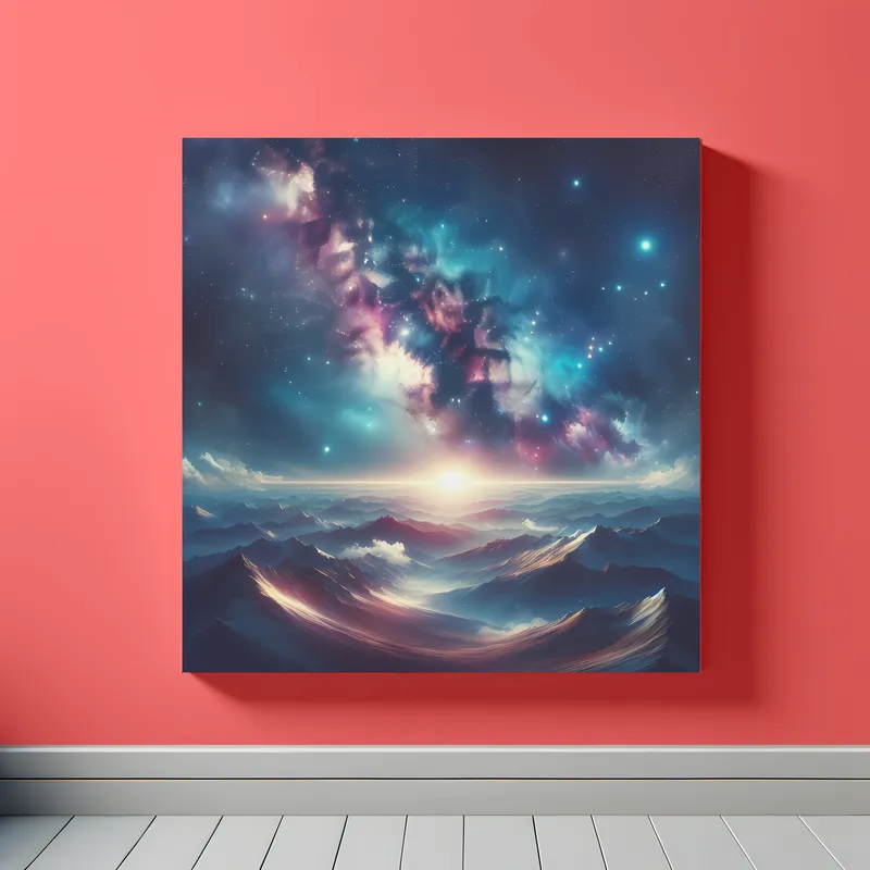 Cosmic Mountain Sunrise | Realistic Galaxy Space Art | LoveSpaceArt