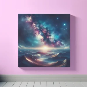 Cosmic Mountain Sunrise | Realistic Galaxy Space Art | LoveSpaceArt