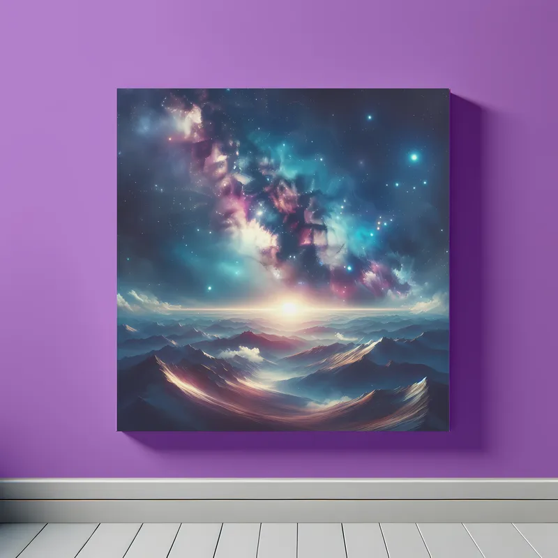 Cosmic Mountain Sunrise | Realistic Galaxy Space Art | LoveSpaceArt