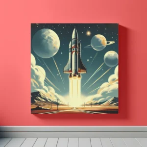 Rocket Voyage Unleashed | Retro Rocket Space Art | LoveSpaceArt