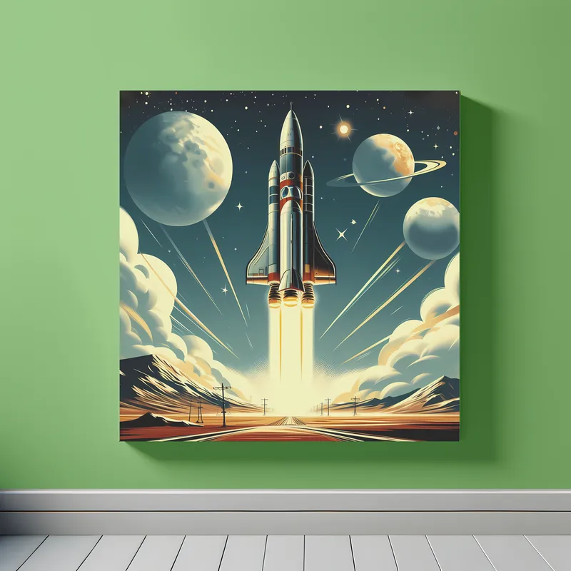 Rocket Voyage Unleashed | Retro Rocket Space Art | LoveSpaceArt