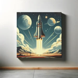 Rocket Voyage Unleashed | Retro Rocket Space Art | LoveSpaceArt