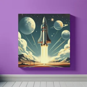 Rocket Voyage Unleashed | Retro Rocket Space Art | LoveSpaceArt