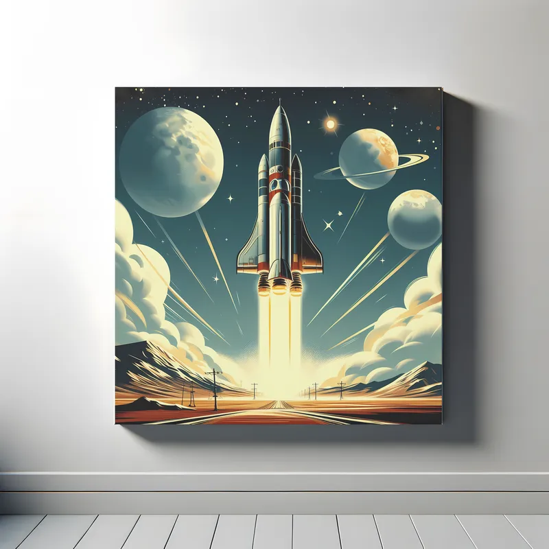 Rocket Voyage Unleashed | Retro Rocket Space Art | LoveSpaceArt