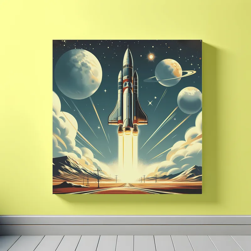 Rocket Voyage Unleashed | Retro Rocket Space Art | LoveSpaceArt