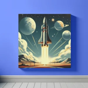 Rocket Voyage Unleashed | Retro Rocket Space Art | LoveSpaceArt