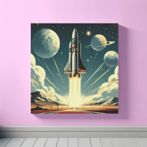 Rocket Voyage Unleashed | Retro Rocket Space Art | LoveSpaceArt